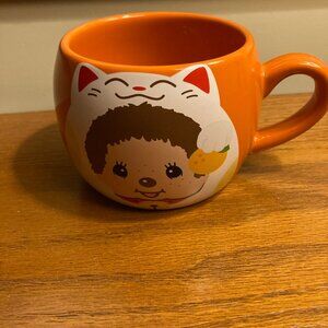 Monchhichi "Maneki-neko" (Lucky Cat) Ceramic Mug, NEW
